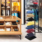 Hat Display 9 Tier, Hat Rack Stand Up to 70 Caps, Metal Hat Stands for Multiple Hats, Commercial Retail Hats Display, Black