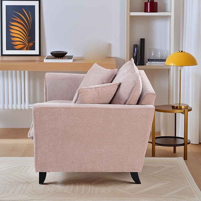 ERYE Living Room Accent Chair, Modern Chenille Upholstered Wider Seat Cushion Leisure Armchair W/2 Pillows and Removable Cover for Home Apartment,Bedroom,Office