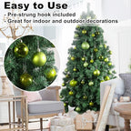 Lime Green 3.2" Large Christmas Balls - Christmas Tree Decoration Ornaments Shatterproof Hanging Balls for Birthday Halloween Holiday Wedding Decorations Set of 18pcs