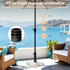 Patio Umbrella Base, 45lbs, Square Cobblestone Concrete Stand, Heavy Duty Market Umbrella Stand for Outdoor, Lawn, Deck, Poolside