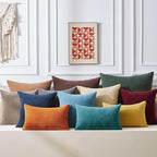 GAWAMAY Decorative Square Throw Pillow Covers 18"x18" Inch Set of 4, Super Soft Chenille Pillows Cover Pillowcase for Living Room Bedroom Sofa Couch Cushion Cover Dark Green 45x45cm (No Insert)