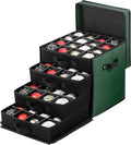 ZOBER Christmas Ornament Storage Box - Stores 64 3" Ornaments with Drawer Style Trays - Tear Proof 600D Oxford Fabric - Ornament Organizer Storage Box, Durable Christmas Containers Holder - Green