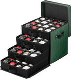 ZOBER Christmas Ornament Storage Box - Stores 64 3" Ornaments with Drawer Style Trays - Tear Proof 600D Oxford Fabric - Ornament Organizer Storage Box, Durable Christmas Containers Holder - Green