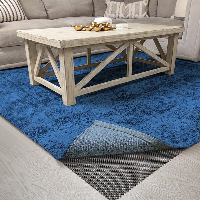 Veken 5x8 Ft Rug Pad Gripper for Hardwood Floors, Non Slip Rug Pads for Area Rugs, Thick Dark Grey Rug Grippers for Tile Floors, Under Carpet Anti Skid Mat, Keep Your Rugs Safe and in Place
