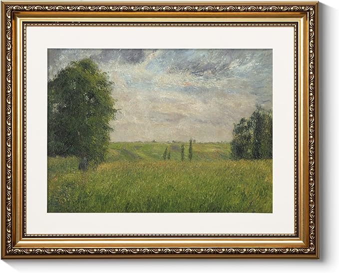 ARPEOTCY Vintage Gold Framed Wall Art Decor, 13x16 inch Wildflower Grassland Landscape Paintings, Vintage Room Decor, Classic Canvas Prints Antique Pictures Frame Victorian Wall Art for Living Room