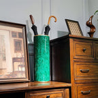 Umbrella Stand Umbrella Bucket Umbrella Rack Barrel Floor Vase Modern Style for Storing Canes Walking Sticks for Entryway Porch Indoor Malachite Green 24‘’High