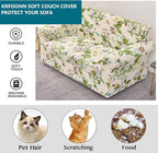 KRFOONN 3 Piece Stretch Sofa Couch Covers for 2 Cushion Couches Printed Sofa Loveseat Slipcover with 2 Separate Seat Cushion Covers Washable Sofa Slip Covers Furniture Protector (Loveseat, 28), Medium