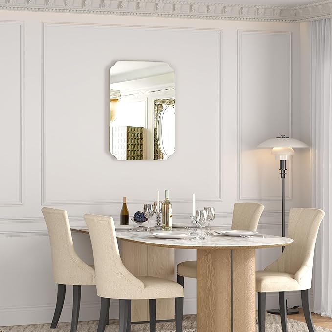 Bathroom Mirrors for Over Sink, Frameless Mirrors for Wall, 20x28 Inch Beveled Bathroom Mirror, Bathroom Vanity Mirror for Bedroom Living Room Entryway Home Decor