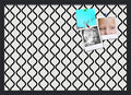 PinPix 27x19 Inch Cork Bulletin Board. This Decorative Framed Pin Board Comes with Black and White Waves Design and a Satin Black Frame. Ideal for Home Office Decor or Message Board (PinPix-194)