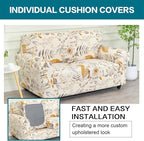 KRFOONN 3 Piece Stretch Sofa Couch Covers for 2 Cushion Couches Printed Sofa Loveseat Slipcover with 2 Separate Seat Cushion Covers Washable Sofa Slip Covers Furniture Protector(Loveseat, Color32)