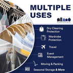 Plasticplace Clear Garment Bags Plastic Suit Bag 1.0 Mil 21" X 4" X 40" (50 Count)