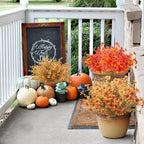 10 Bundles Artificial Fall Flowers Outdoor UV Resistant Fake Flowers
