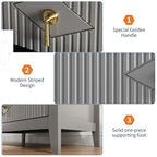 GarveeHome Fluted Dresser for Bedroom, 42.9" Tall 5-Drawer Wood Dresser, Modern Chest of Drawers, Storage Organizer Cabinet for Living Room, Hallway, Entryway, Grey