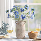 Ceramic Flower Vase 12 inch Farmhouse Rustic Vase Decorative Pottery Terracotta Tall Vases for Home Decor Table Mantle Fireplace Living Room Bathroom Wedding Centerpiece (Large-Terracota)
