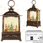 Christmas Lantern, Lit Christmas Snow Globe Lantern-with USB+ Music Christmas Water Lantern Snow Globe Portable Creative Cute Christmas Decorations and Charming Gifts(Forest House
