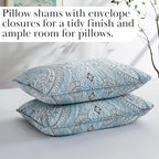 Southshore Fine Living, Inc. Twin XL Comforter Quilt Set, Dorm Bedding Essentials, Stain Resistant, Machine Washable Paisley Boho Bed Spread, Twin XL Quilt Bedspread Set w/Pillow Sham, Paisley Aqua