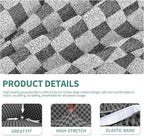 YEMYHOM Latest Checkered 4 Pieces Couch Covers for 3 Cushion Couch High Stretch Thickened Sofa Cover for Dogs Pets Living Room Anti Slip Elastic Slipcovers (Dark Gray Checkered), 71"-91"(3 Cushions)