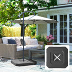 Outsunny 2-Piece Cantilever Offset Patio Umbrella Base Weight Set, 231 lb Heavy Duty Fillable Outdoor Offset Umbrella Weights with Easy-Fill Spouts for Water or Sand for Garden, Backyard, Black