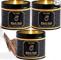 Black Oud Candle Highly Scented Soy Candel Natural Non Toxic Velas Aromáticas Gift for Men 5Oz Decorative Tin Jars with Lids Pack of 3