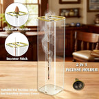 1 Pack HZCPENG Incense Holder, 2 in 1 Incense Burner for Sticks or Backflow Incense, Anti-ash Square Incence-Stick Holder for Meditation, Yoga, Relaxation, and Home Décor