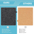 8 Packs Lake Blue Hexagon Felt Pin Board, 12" Bulletin Board with 30 Push Pins, Felt Board for Home Kitchen Office Decor, Self-Adhesive Corkboard Tiles for Walls School Message Photos Memos