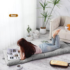 BALAPET Floor Lounger Pillow,Foldable Light Thick Tufted Floor Pillow Cushion with Elasticized Webbing for Easy Storage.Floor Lounger for Meditation,Playing,Yoga,Reading,Sleeping(Light Gray)