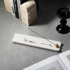 Koville Marble Incense Holder, Incense Holder for Sticks, Incense Sticks Holder Ash Catcher for Meditation Yoga SPA, Natural Stone Incense Burner, Home Table Decor(White)