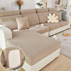 Sofa Covers Couch Covers for Sofa Pet Friendly Couch Cushion Covers Universal Sofa Covers Washable Stretch Slipcovers for Sectional Sofa (Texture Light Coffee,Chaise Cover)