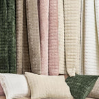 RECYCO Luxury Velvet Quilt Queen Size Bedding Set, Ultra Soft Velvet Comforter Set, Lightweight Quilted Channel Box Stitch Oversized Bedspread Coverlet for All Season, with 2 Shams, Natural Tan