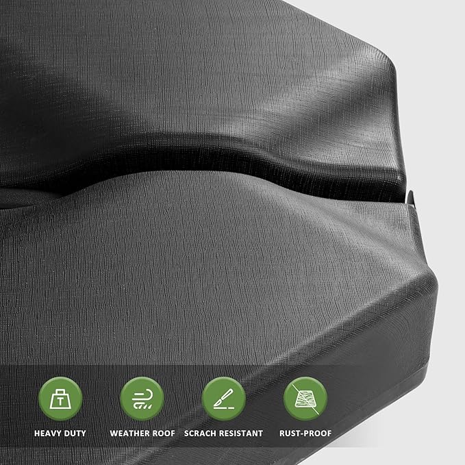 Abba Patio Umbrella Offset Base Stand 4PCS, Cantilever Umbrella, Heavy-Duty Square Stand, Sand Filled for Garden Law Backyard, Scratch-Resistant, 264lbs Capacity, Black