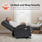 MCombo Large Power Lift Recliner Chair for Elderly, Lift Chair with Heat and Massage, 3 Positions, USB Charge Ports, Cup Holders, Fabric 7099 (Large, Dark Grey)