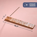 Folkulture Wood Incense Holder - Ash Catcher or Stick Incense Burner for Table Decor, Natural