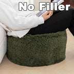 Floor Pouf- No Filler Foot Rest Stool with Storage, Bean Bag Style Cover for Living Room & Bedroom Dark Green