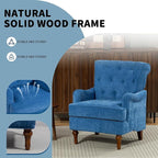 KEIKI Upholstered Accent Chair for Living Room and Bedroom,Heavy-Duty Fabric Armchair with Reinforced Wood Frame, Supportive Seat Cushion, Stable Retro Legs, Lounge Chair for Reading, Work