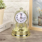 Desk Clock, Table Vintage Clock Small Silent Desk Clock Rustic Non Ticking Mantel Desktop Decorative with Dome Silent Elegant for Home Living Room Decor Office Countertop Bedroom Bedside Shelf