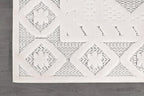 Modern Micro Loop Indoor Area Rugs for Living Room Bedroom Kitchen Geometric Trellis White 6x9 Luxury Durable Low and High Pile Non-Shedding Stain Resistant Soft Area Carpet 6 x 9