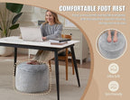 Round Pouf Ottoman Foot Rest Plush Ottoman Footstools for The Living Room Ottomans Stuffed Full of Foam Blocks 26"x18" Large Foot Stool Dark Grey Footrests Hassocks and Ottomans Set