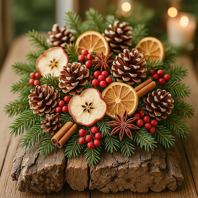 Dried Apple Slices for Potpourri & Bowl Fillers – 25 Natural Non-Edible 2–2.5 Inch Slices, Fragrant Holiday & Christmas Décor for Wreaths, Crafts & Centerpieces