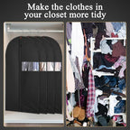 39-Inch Garment Bags Covers,Hanging Clothes Bag, Suit Cover Bags with Clear Window for Hanging Closet Clothes Storage and Travel (Black-39Inch)