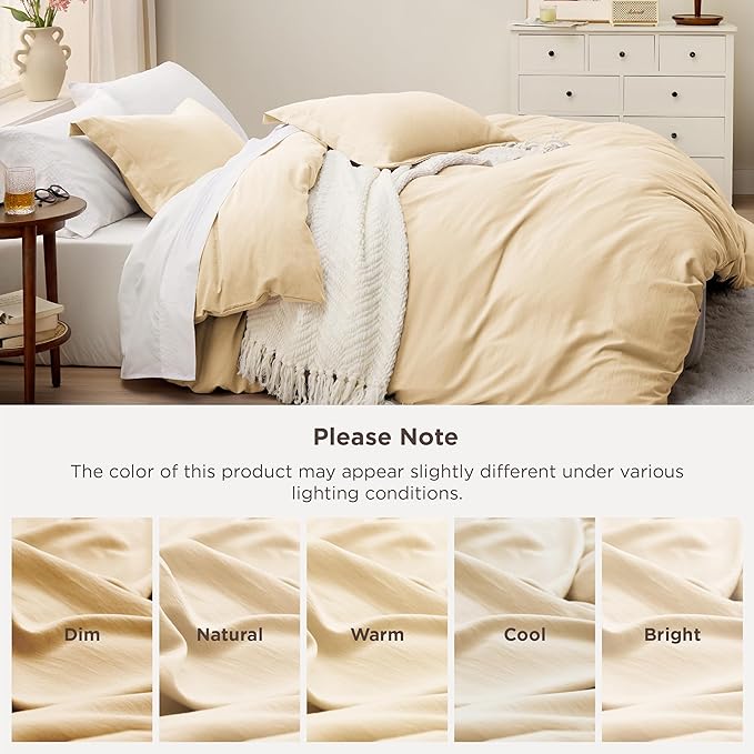 Bedsure Alabaster Gleam Duvet Cover King Size - 3 Pieces Prewashed Extra Soft Bedding Set, Includes 1 Duvet Cover 104x90 Inches with Zipper Closure & 2 Pillow Shams, Comforter Not Included