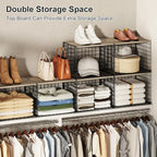 Widened & Heightened Closet Organizers And Storage Shelves With Top Board, Set of 3 Stackable Closet Shelf Organizer Storage Bin Basket For Clothes Sweaters,Space-saving, Sturdy,Wider Higher Size