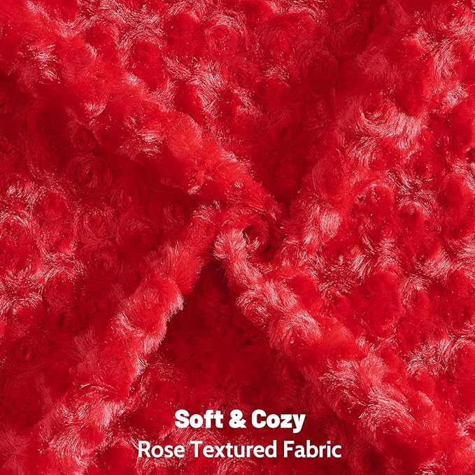 FUTEI Red Decorative Throw Pillow Covers 22x22 Inch Set of 2,Soft Solid Rose Swirl Textured Cushion Case,Valentine's Day Decor for Couch Living Room