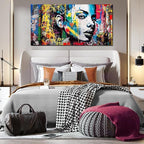 CIRABKY African American Wall-Art for Living Room - Black Girl Wall Art - Graffiti Wall Decor Colorful Pictures Big Poster Size 29" x 59"