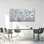 Belmrxne Floral Wall Art Grey and White Wall Decor Aesthetic Canvas Painting Unique Artwork for Living Room Bedroom Dining Room kitchen Office 24x48 Inches