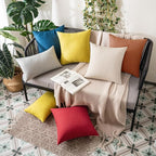 MIULEE Pack of 2 Decorative Outdoor Solid Waterproof Throw Pillow Covers Faux Linen Garden Farmhouse Cushion Cases for Summer Patio Tent Balcony Couch Sofa 12x12 Inch Rust