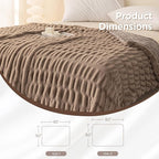 Sophia & William Ruched Faux Fur Throw Blanket for Couch - Luxury Lightweight Plush Fuzzy Cozy Soft Blankets, Brown, 50" x 60"
