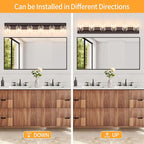 6 Light Modern Bathroom Light Fixtures Over Mirror, Bronze Finish Vanity Lights for Bathroom Wall Sconces with Clear Glass Shades, E26 Socket (Bulbs Not Included)