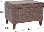 Spatial Order Home Decor | Dinah Collection Modern Storage Ottoman | Ottoman with Storage for Living Room & Bedroom (Chocalate Brown)