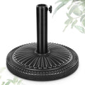FRUITEAM 15" 23 lbs Round Patio Umbrella Base Pre-Filled Umbrella Stand Sun-Flower-Pattern Heavy Duty Market Umbrella Base Stand for Patio, Outdoor, Swimming Pool, Black