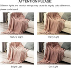 lifein Pink Throw Blanket for Couch, Soft Boho Decor Bed Throw,Cozy Chenille Knitted Small Farmhouse Lightweight Throw (Pink,50 * 60")